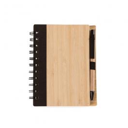 Bloco de Anotações Bambu com Caneta - BA13775  16x13.3cm    